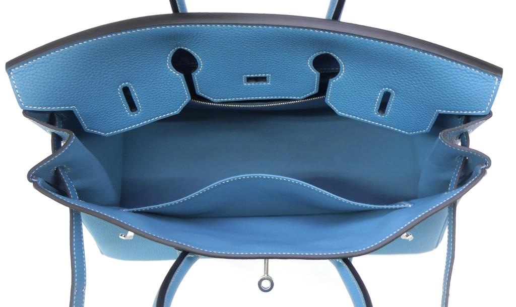 エルメス HERMES ハンドバッグ バーキン35 B刻印 SV金具 ニューブルージーン トゴ 【中古】(66389)
