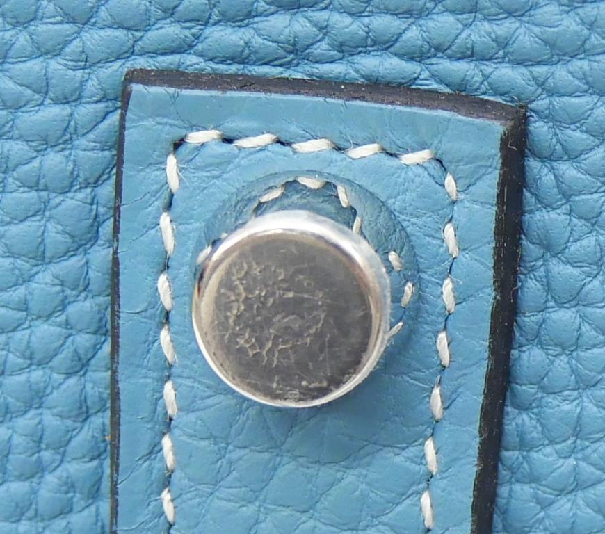 エルメス HERMES ハンドバッグ バーキン35 B刻印 SV金具 ニューブルージーン トゴ 【中古】(66389)