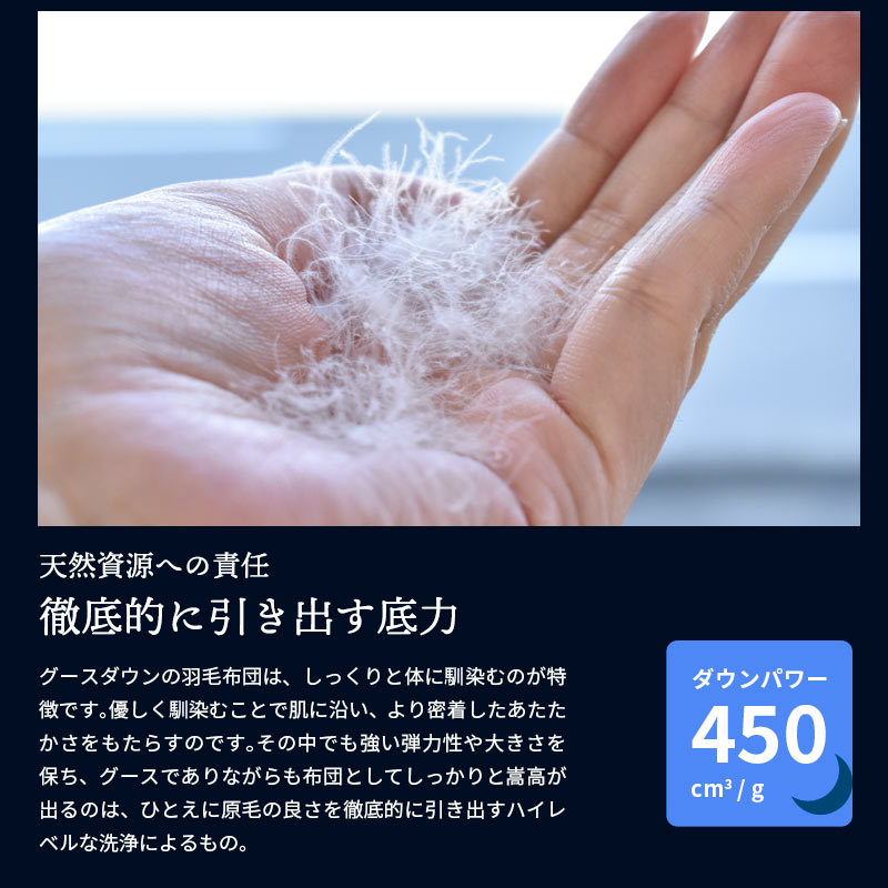 送料無料羽毛布団 Srataセラータクイーン 河田フェザー ダウンパワー450dp以上 立体キルト ハンガリー産 マザーグース ダウン95％ 抗菌防臭加工 国産3QA-41507IV
