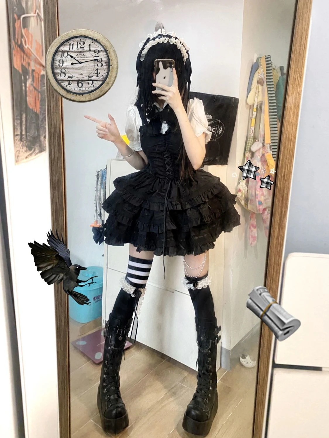 ロリータ韓国ブラウスレーススプライシングホルタードレススーツスカート女性 [コスプレ]