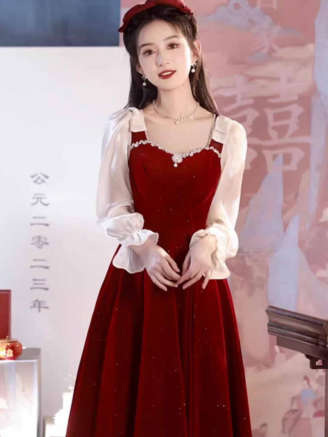 乾杯花嫁2025取得結婚証明書登録婚約ドレススカート女性宴会気質は通常着用可能 乾杯花嫁2025取得結婚証明書登録婚約ドレススカート女性宴会気質は通常着用可能