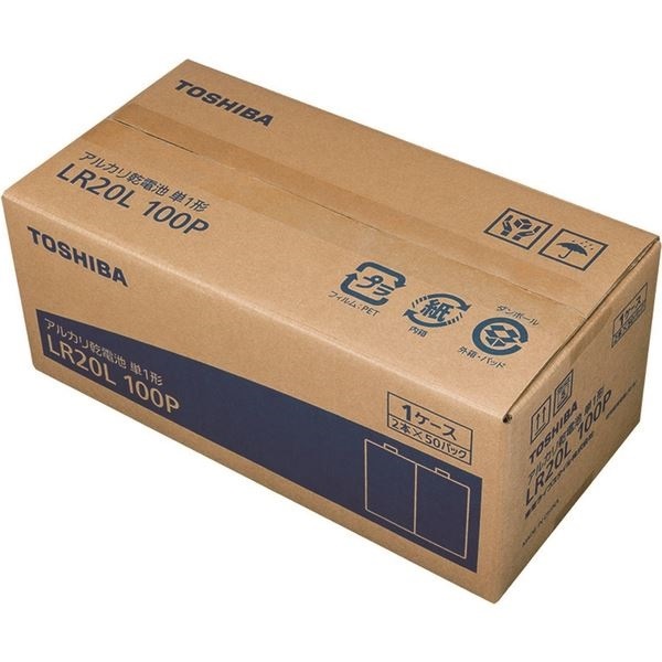 東芝（家電） アルカリ乾電池 単1形 LR20L 100P