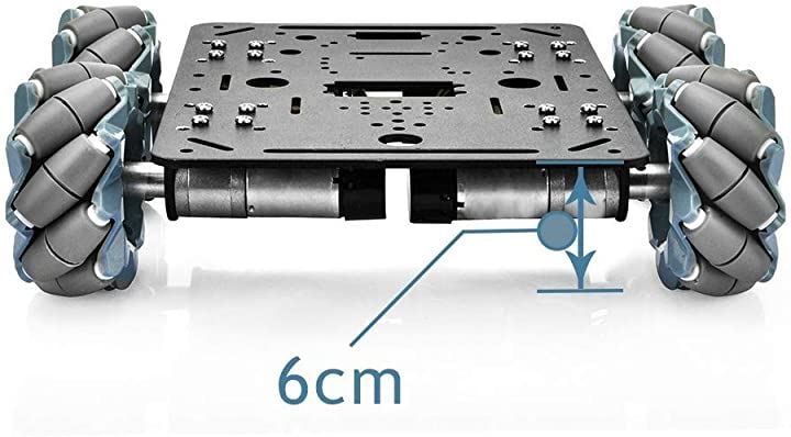 OSOYOO メカナムホイール ロボットカーシャーシ 4WD 80mm DC12Vモーター Ardu