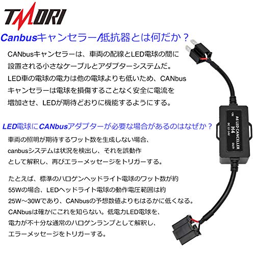 Tmori H4 早割クーポン 9003 Hb2 アンチフリッ Ledデコーダ ヘッドライト点滅エラーキャンセラー