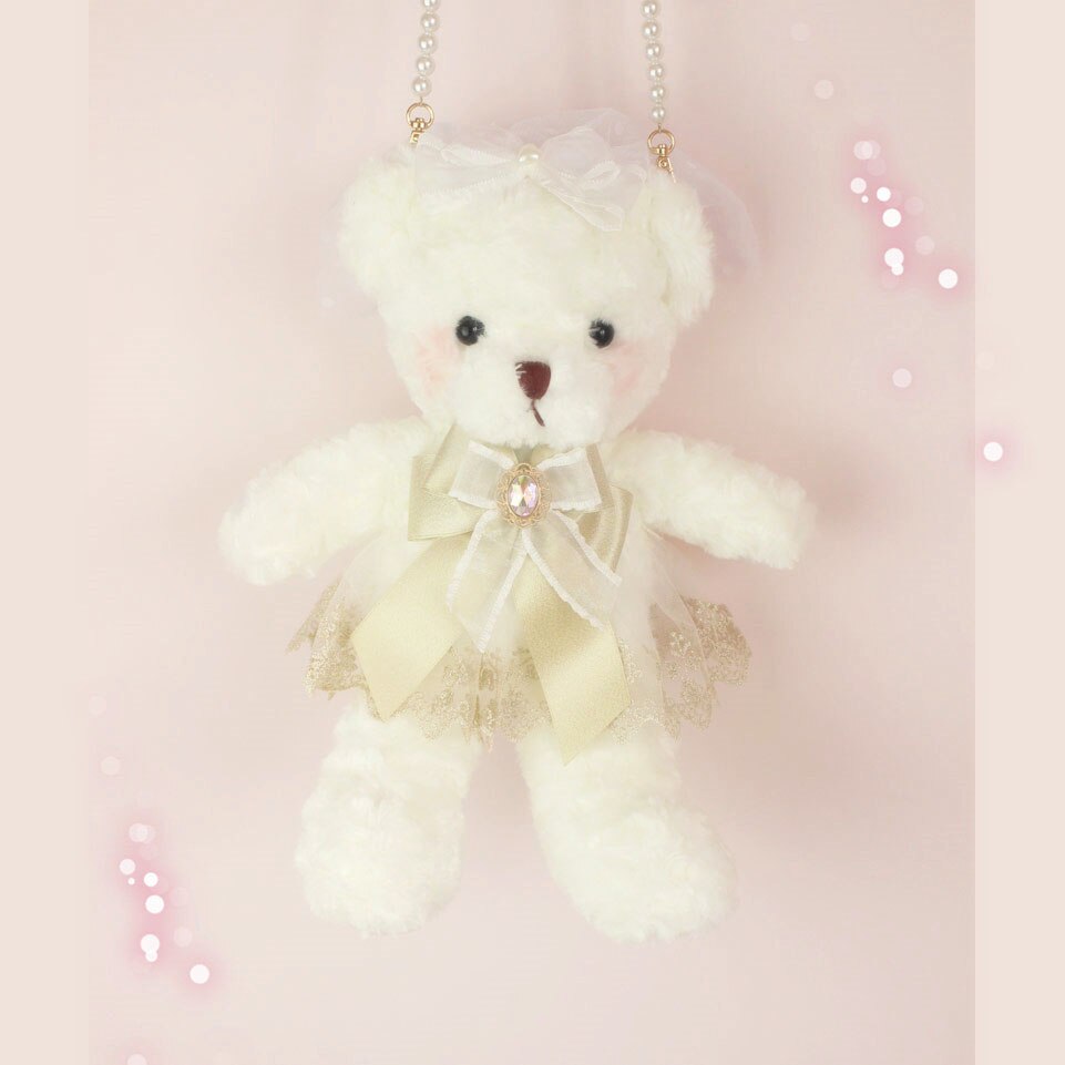 ホワイトゴールドフラワーウェディングベアバッグlolitaソフトキュートぬいぐるみベアバッグloli ホワイトゴールドフラワーウェディングベアバッグlolitaソフトキュートぬいぐるみベアバッグloli