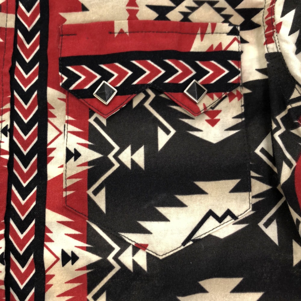 70s USA製 ネイティブ 長袖 ウエスタンシャツ 14.5 オールド ヴィンテージ メンズ 70s USA製 ネイティブ 長袖 ウエスタンシャツ 14.5 オールド ヴィンテージ メンズ