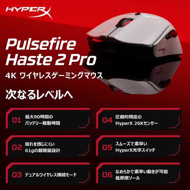 HYPERX ゲーミングマウス HyperX Pulsefire Haste 2 Pro Wireless A1KY5AA HYPERX ゲーミングマウス HyperX Pulsefire Haste 2 Pro Wireless A1KY5AA