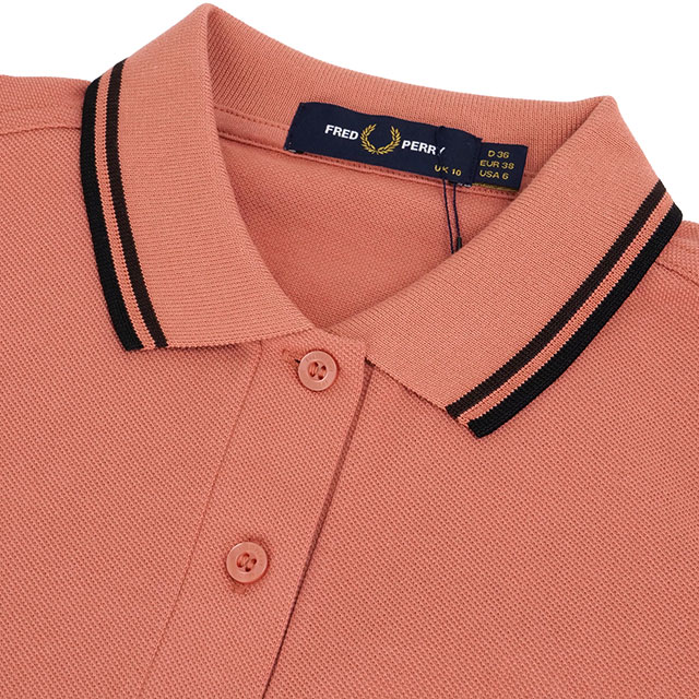 ポロシャツ ツイン ティップド フレッドペリーシャツ [G3600-Z10] レディース トップス 半袖 コットンピケ PTYPNK/BRICK/BLK 正規取扱店