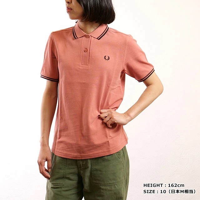 ポロシャツ ツイン ティップド フレッドペリーシャツ [G3600-Z10] レディース トップス 半袖 コットンピケ PTYPNK/BRICK/BLK 正規取扱店