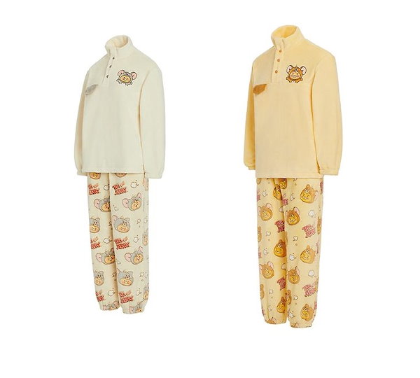 【トムとジェリーXカカオフレンズ】女性用パジャマ　タフィー×チュンシク Qoo10] カカオフレンズ トムとジェリー X 女性用 パジャマ タ