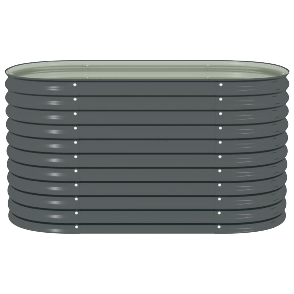 レイズドガーデンプランター 160x80x81cm 亜鉛メッキ鋼製 グレー