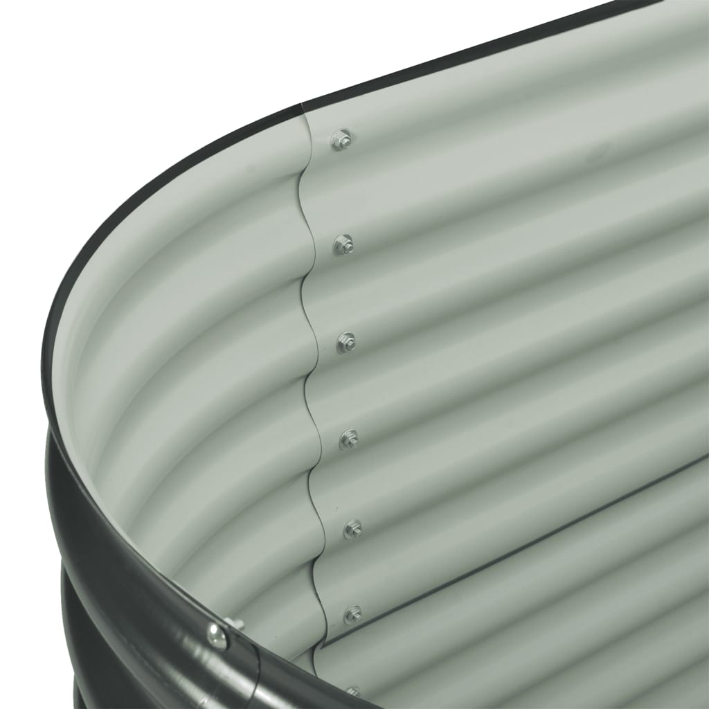 レイズドガーデンプランター 160x80x81cm 亜鉛メッキ鋼製 グレー