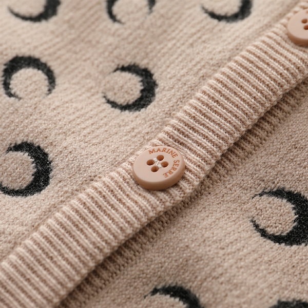 MARINE SERRE ベージュ ドット柄 カーディガン Qoo10] Marine Serre マリーン セル