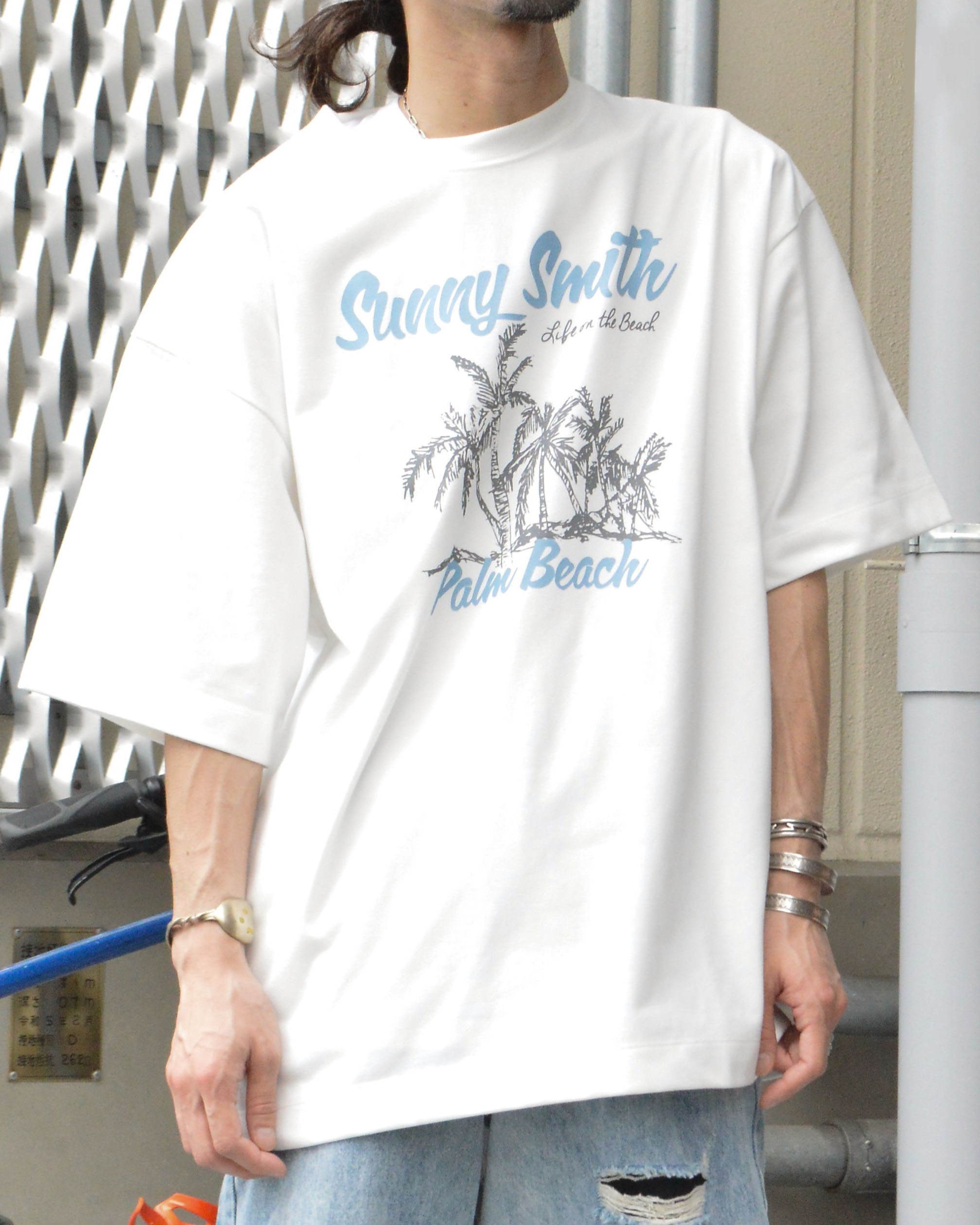 11.6ウルトラヘビーオンス Heavy SmithPalm Beach プリントTシャツ