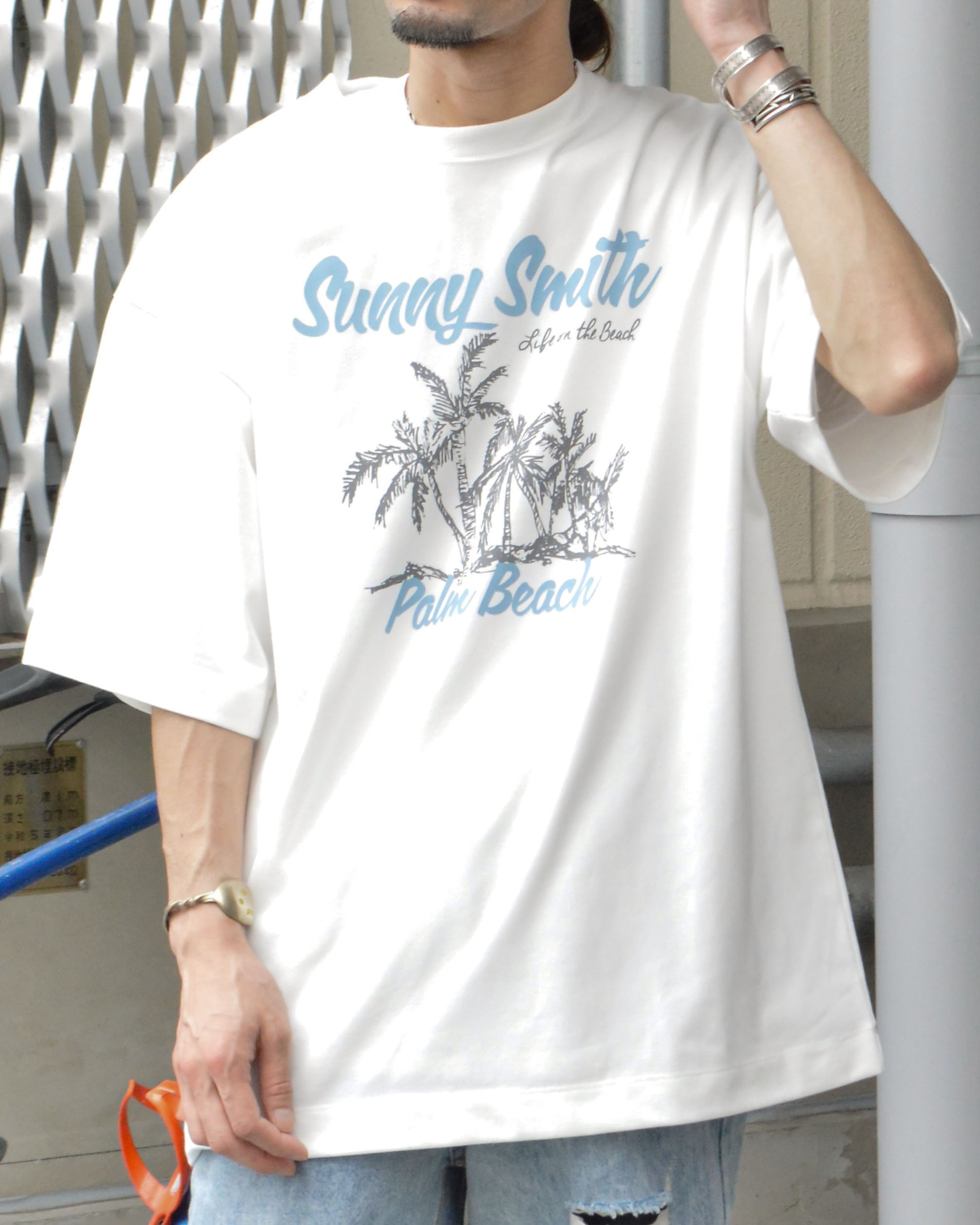 11.6ウルトラヘビーオンス Heavy SmithPalm Beach プリントTシャツ