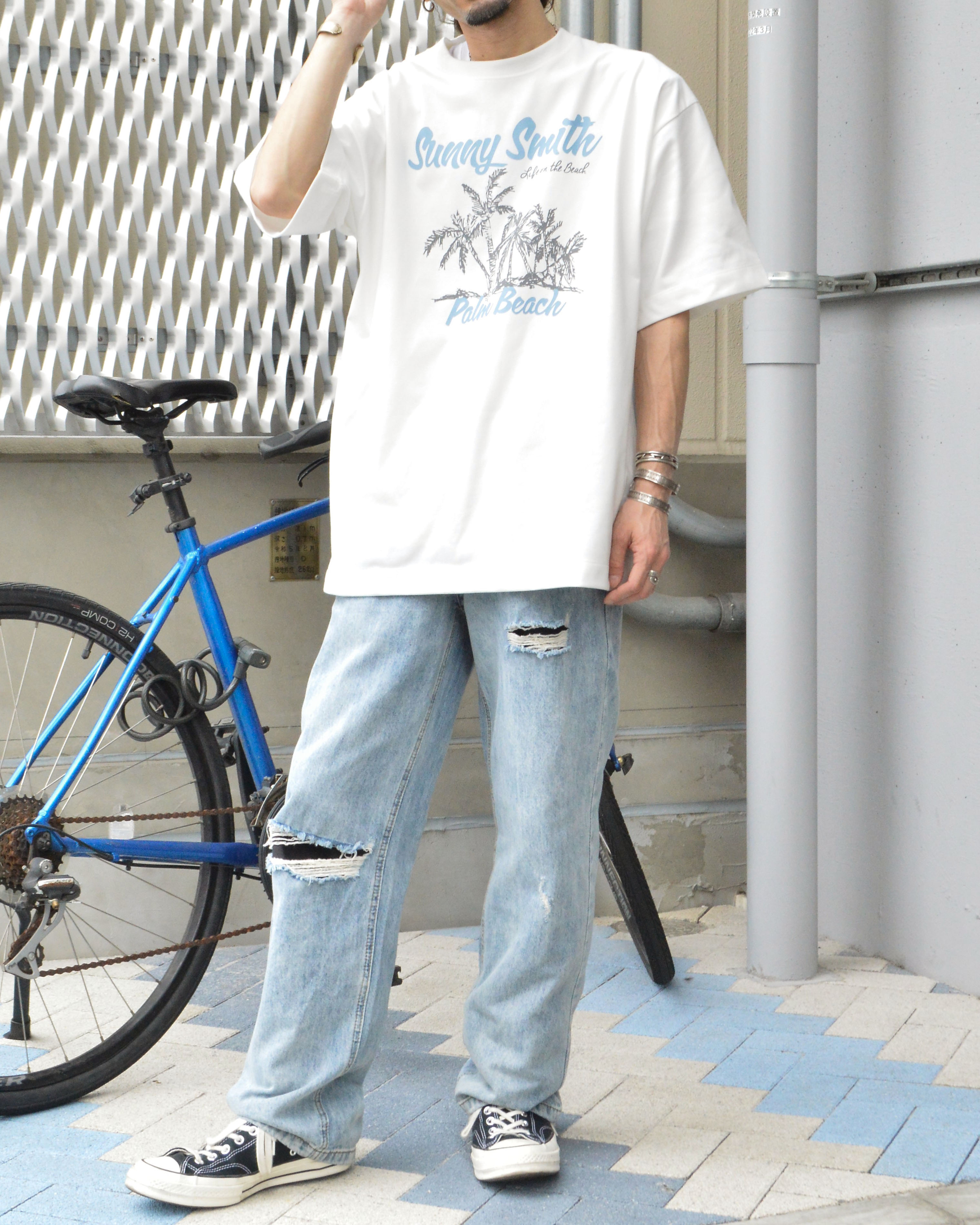 11.6ウルトラヘビーオンス Heavy SmithPalm Beach プリントTシャツ