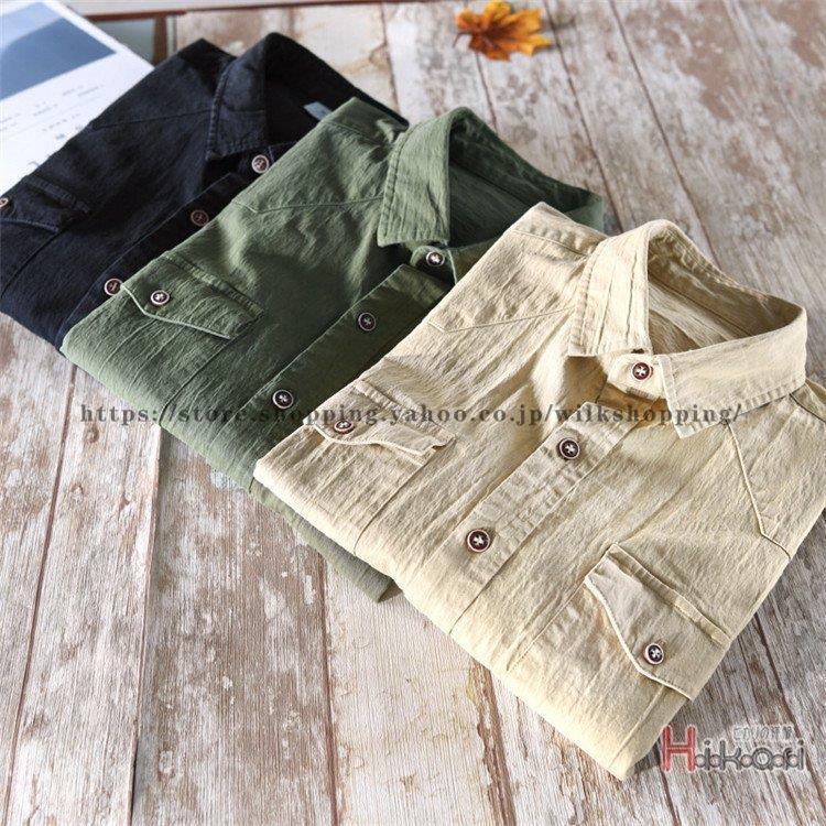 2-5日出荷 新品推奨 ワークシャツ メンズ 長袖シャツ ミリタリーシャツ カジュアルシャツ トップス シャツジャケット 秋 秋服 無地 ポイントを進呈する