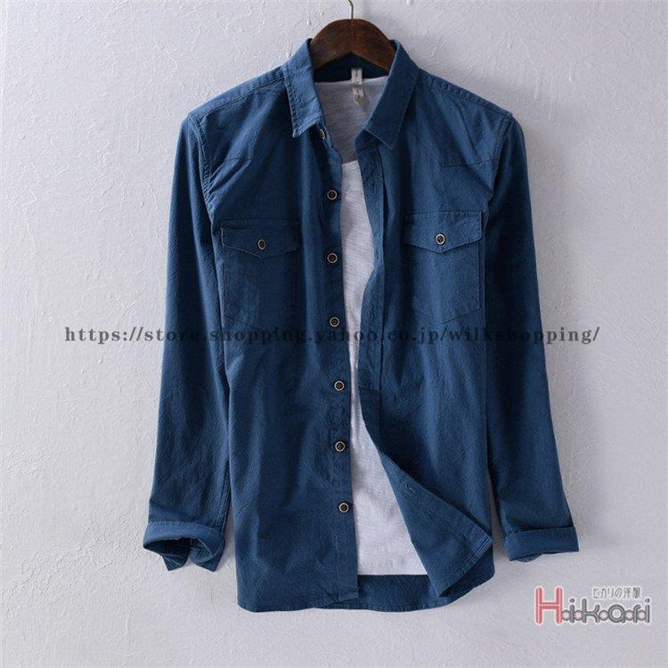 2-5日出荷 新品推奨 ワークシャツ メンズ 長袖シャツ ミリタリーシャツ カジュアルシャツ トップス シャツジャケット 秋 秋服 無地 ポイントを進呈する