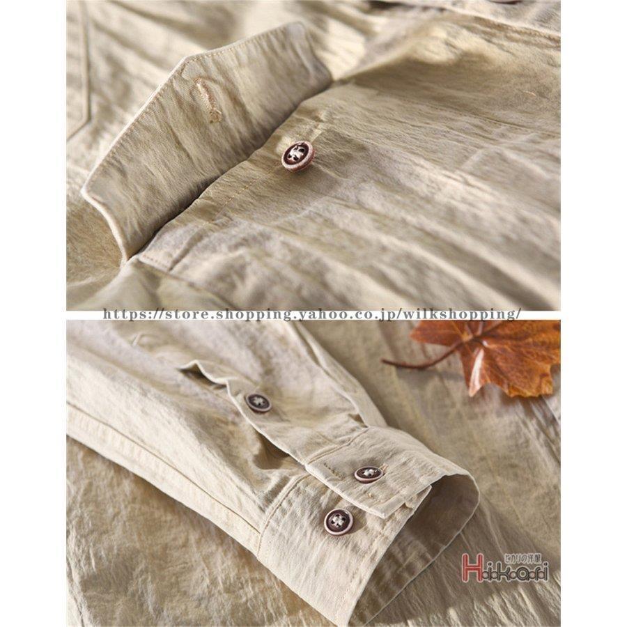 2-5日出荷 新品推奨 ワークシャツ メンズ 長袖シャツ ミリタリーシャツ カジュアルシャツ トップス シャツジャケット 秋 秋服 無地 ポイントを進呈する