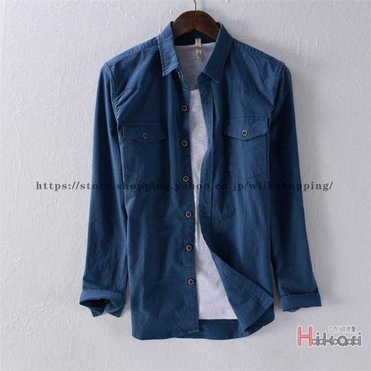 2-5日出荷 新品推奨 ワークシャツ メンズ 長袖シャツ ミリタリーシャツ カジュアルシャツ トップス シャツジャケット 秋 秋服 無地 ポイントを進呈する