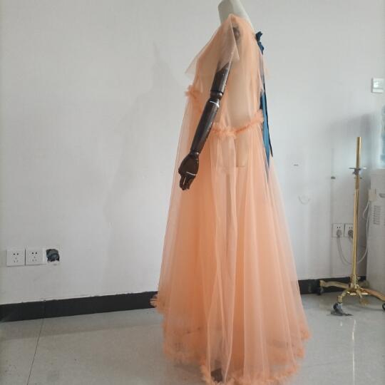 妊婦ドレス マタニティ 写真撮影 シースルー オレンジワンピース ソフトチュール オーダーメイド 妊婦ドレス マタニティ 写真撮影 シースルー オレンジワンピース ソフトチュール オーダーメイド