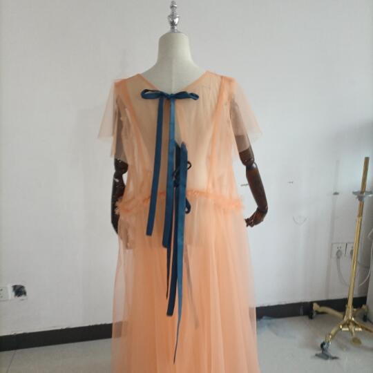 妊婦ドレス マタニティ 写真撮影 シースルー オレンジワンピース ソフトチュール オーダーメイド 妊婦ドレス マタニティ 写真撮影 シースルー オレンジワンピース ソフトチュール オーダーメイド