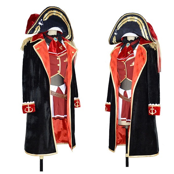 大人気バーチャルYouTuber ホロライブ 宝鐘マリン ほうしょうまりん 社長服 海賊 船長 ウィッグ 靴追加可 制服 ハロウィン クリスマス 学園祭 文化祭 演出服 コスチューム