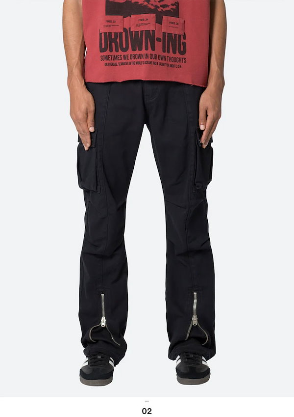 Qoo10] mnml mnml カーゴパンツ フレアパンツ チ