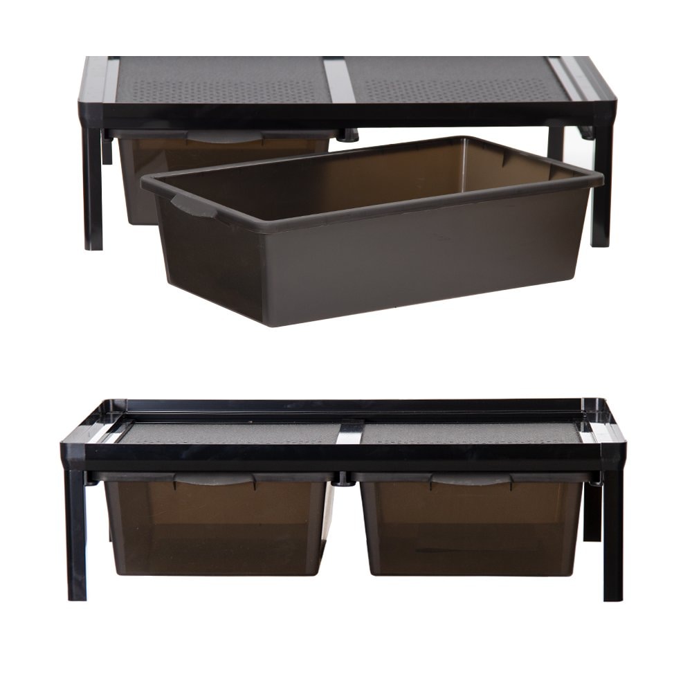 爬虫類ケージ 2連ブリーディングラック キャスター無し