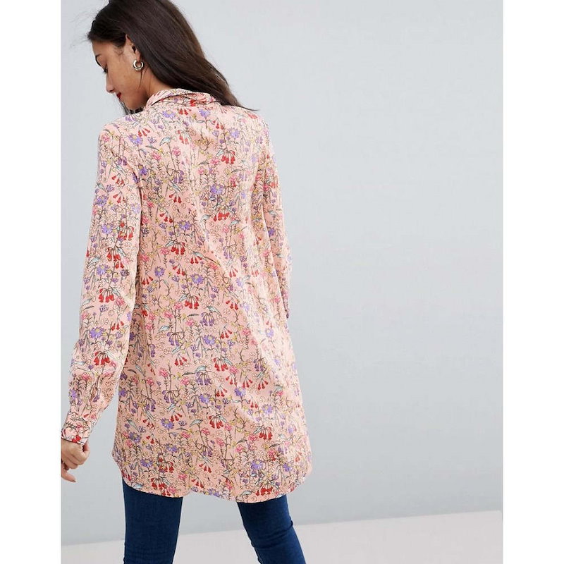 ヴェロモーダ レディース トップス【Vero Moda Tall Dip Hem Printed Shirt】Silver mink ヴェロモーダ レディース トップス【Vero Moda Tall Dip Hem Printed Shirt】Silver mink