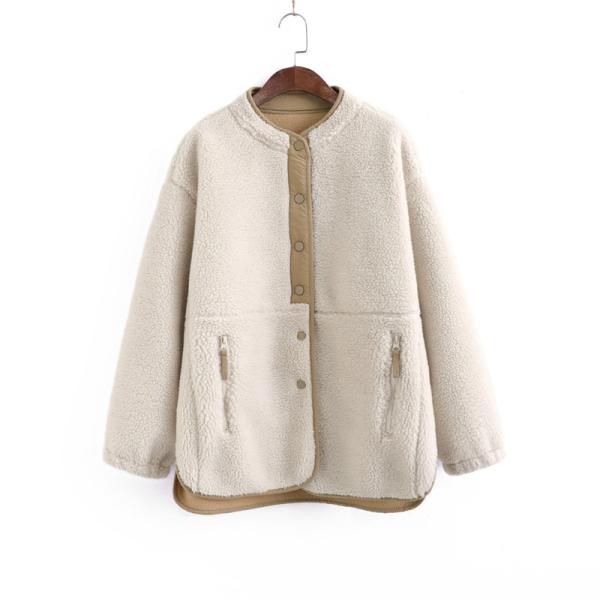 ノーカラーコートレディースジャケット厚冬服秋冬春ゆったり暖かいフェイクムートンショートコートコートムートンコートマウンテンパーカー ノーカラーコートレディースジャケット厚冬服秋冬春ゆったり暖かいフェイクムートンショートコートコートムートンコートマウンテンパーカー