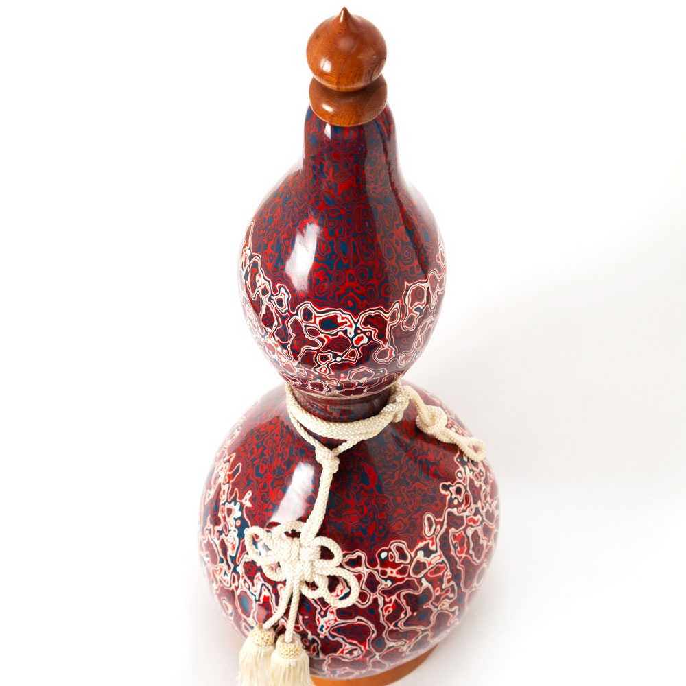 上州瓢箪 ひょうたんの置物020 二段模様 高さ56cm 研ぎ出し加工仕上げ 群馬県の工芸品 作者:天笠修次 上州瓢箪 ひょうたんの置物020 二段模様 高さ56cm 研ぎ出し加工仕上げ 群馬県の工芸品 作者:天笠修次