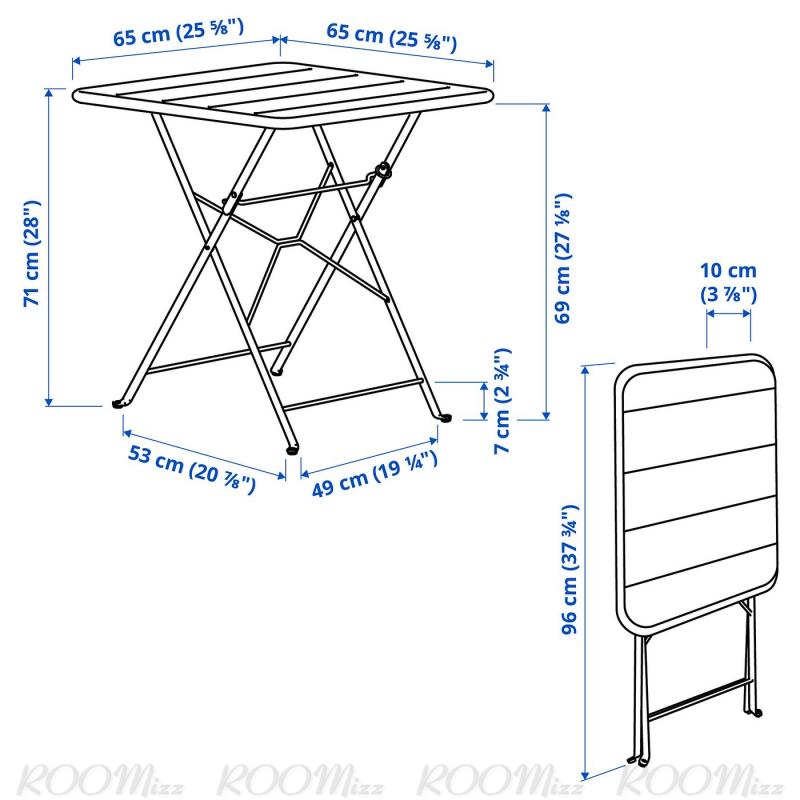 SUNDSO スンドソー テーブル&折りたたみチェア2脚 - 屋外用 チャコール/チャコール クッダルナ ライトグレーベージュ 65x65 cm SUNDSO スンドソー テーブル&折りたたみチェア2脚 - 屋外用 チャコール/チャコール クッダルナ ライトグレーベージュ 65x65 cm