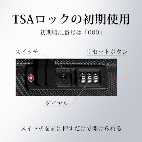 [Bargiotti] スーツケース Mサイズ 拡張機能付 キャリーケース 超軽量 耐衝撃 ダブルキャスター 360度回転 ファスナータイプ 大容量 TSAローク搭載 ABS素材 旅行 出張 キャリー