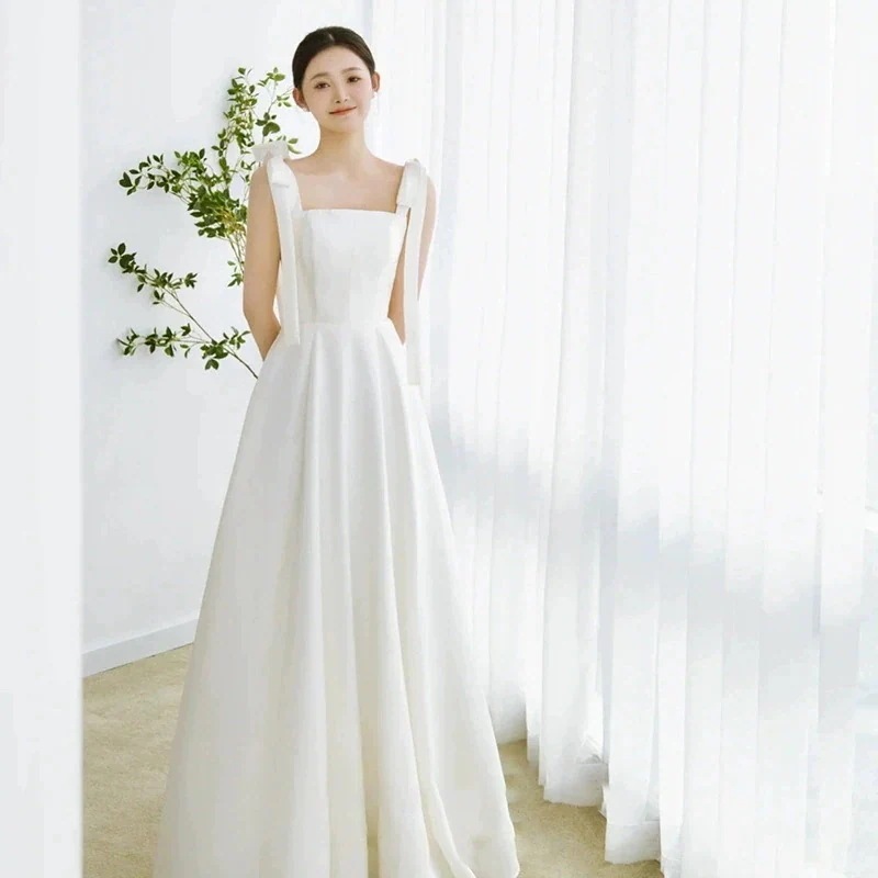 ウエディングドレス白ノースリーブ二次会結婚式ドレスパーティー
