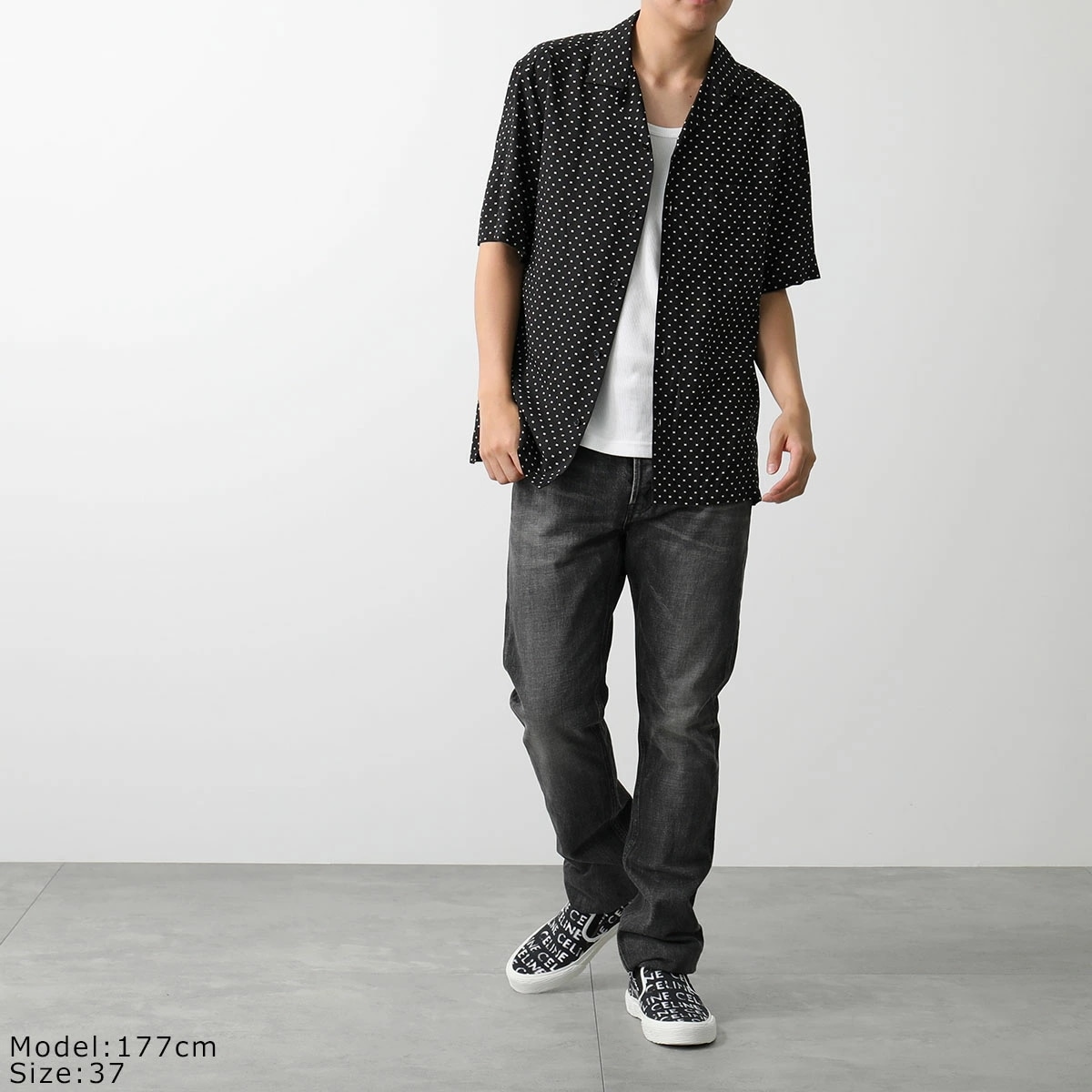 CELINE セリーヌ ハワイアンシャツ 2C946313V.38CE メンズ レーヨン トリオンフ ルーズフィット オープンカラー 半袖 ブラック CELINE セリーヌ ハワイアンシャツ 2C946313V.38CE メンズ レーヨン トリオンフ ルーズフィット オープンカラー 半袖 ブラック