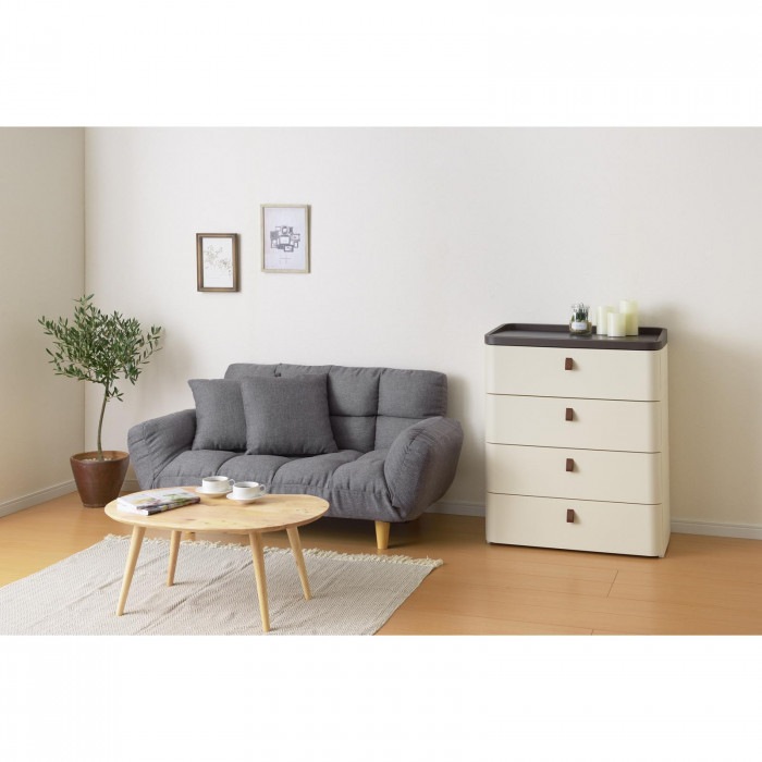 ロイヤルドロアー 4段チェスト 幅72.5cmタイプ RD-724 IV/DBR・モダンアイボリー