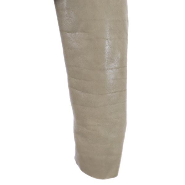 リックオウエンス 羊革レザー ライダースジャケット USA10 グレー系 Rick Owens 裏ボア レディース