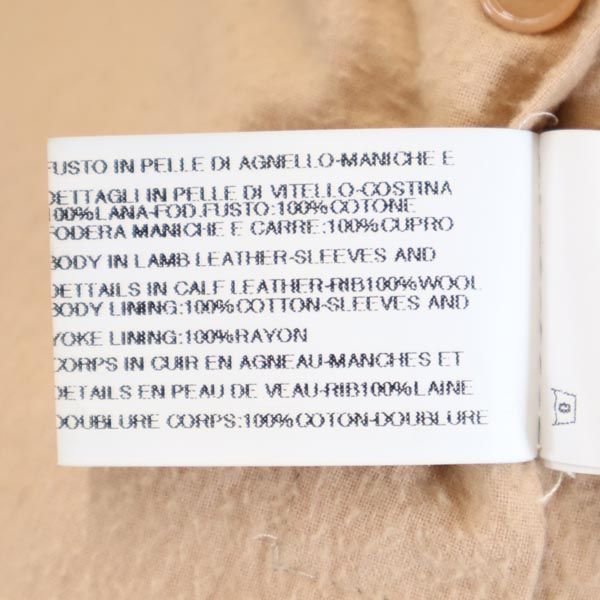 リックオウエンス 羊革レザー ライダースジャケット USA10 グレー系 Rick Owens 裏ボア レディース