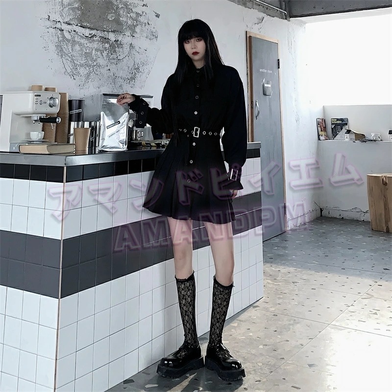 【即納】シャツワンピース レディース 長袖 ベルト付き ゆったり 大きいサイズ ワンピース 韓国ファッション 原宿系 地雷系 量産型 ストレート系 ゴスロリ ロングシャツ ワンピ 黒ワンピース 秋 【即納】シャツワンピース レディース 長袖 ベルト付き ゆったり 大きいサイズ ワンピース 韓国ファッション 原宿系 地雷系 量産型 ストレート系 ゴスロリ ロングシャツ ワンピ 黒ワンピース 秋