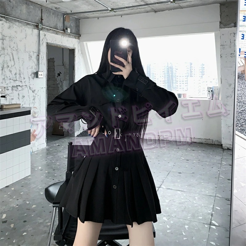 【即納】シャツワンピース レディース 長袖 ベルト付き ゆったり 大きいサイズ ワンピース 韓国ファッション 原宿系 地雷系 量産型 ストレート系 ゴスロリ ロングシャツ ワンピ 黒ワンピース 秋 【即納】シャツワンピース レディース 長袖 ベルト付き ゆったり 大きいサイズ ワンピース 韓国ファッション 原宿系 地雷系 量産型 ストレート系 ゴスロリ ロングシャツ ワンピ 黒ワンピース 秋