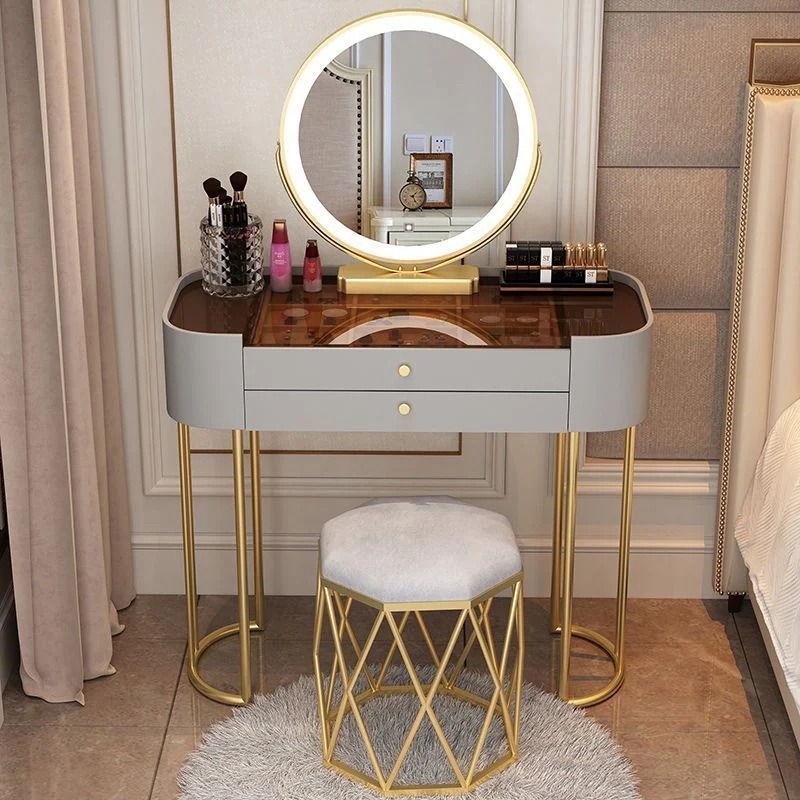 ベッドルームドレッシングテーブルシンプルモダンソリッドウッドメイクテーブル小さなストレージ統合された小さなアパートドレッシングテーブル