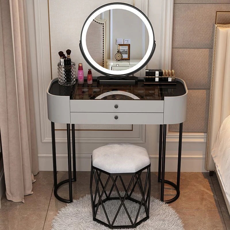 ベッドルームドレッシングテーブルシンプルモダンソリッドウッドメイクテーブル小さなストレージ統合された小さなアパートドレッシングテーブル