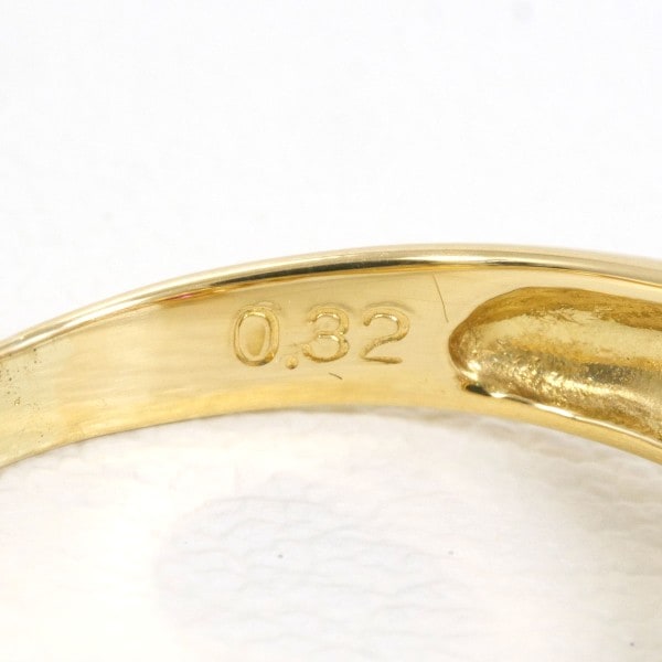 K18 18金 YG リング 指輪 7号 ルビー 0.32 ダイヤ ジュエリー 中古 K18 18金 YG リング 指輪 7号 ルビー 0.32 ダイヤ ジュエリー 中古