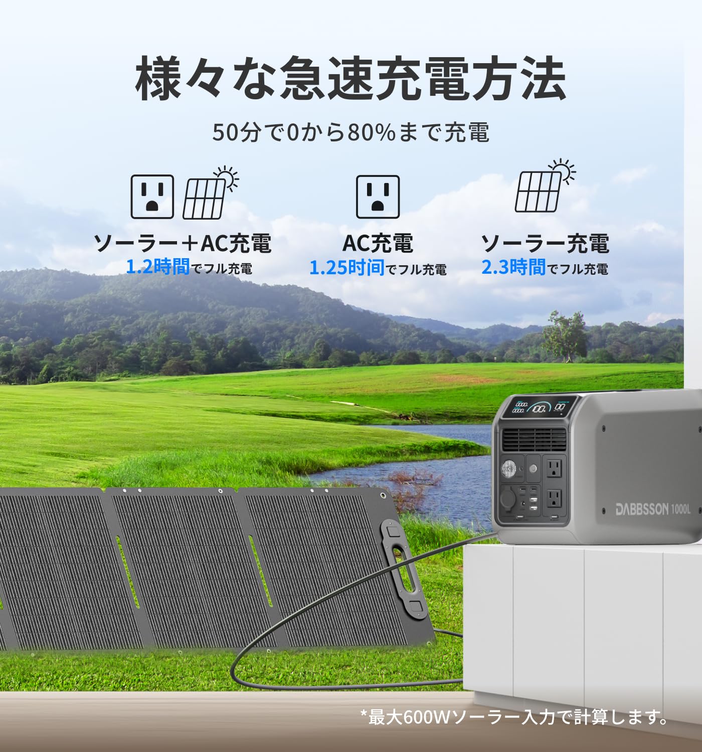 【最軽量の1KWh電源】Dabbsson ポータブル電源 1000L 1008Wh 半固体リン酸鉄リチウムポータブル電源 50分で80%急速充電 高出力AC(1200W瞬間2400W) 25dB 静音 【最軽量の1KWh電源】Dabbsson ポータブル電源 1000L 1008Wh 半固体リン酸鉄リチウムポータブル電源 50分で80%急速充電 高出力AC(1200W瞬間2400W) 25dB 静音
