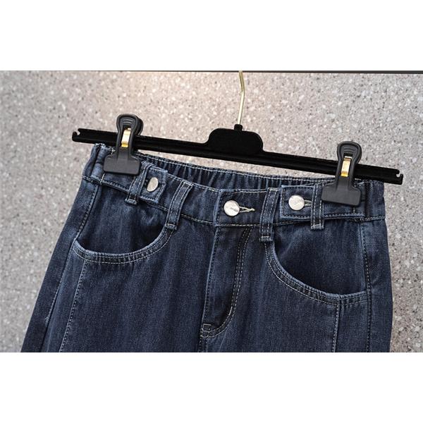 テーパードパンツレディースボトムス裏起毛脚デニムパンツストレッチ体型カバーウォームパンツ厚ゆったり40あったか