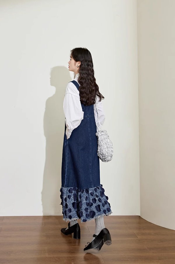 Qoo10] ジャンパースカート デニム 秋冬 レディ