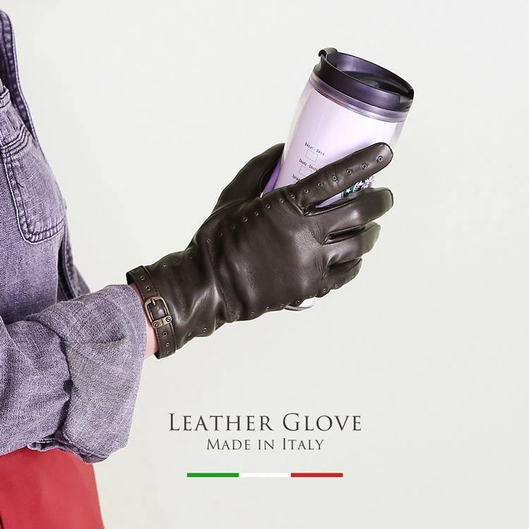 手袋レディース防寒革暖かいレザーラム革本革