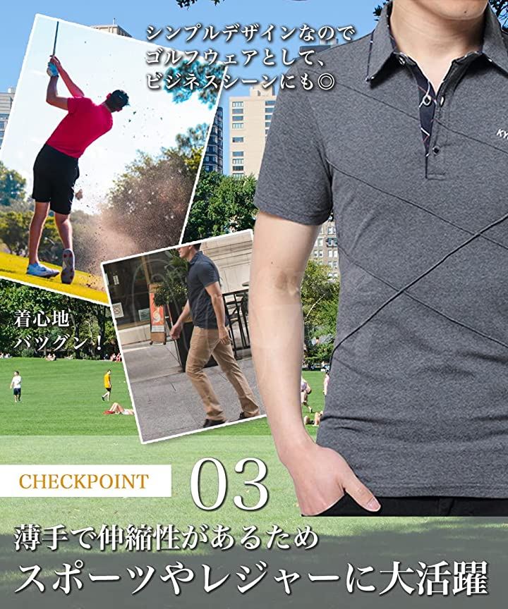 ポロシャツ メンズ 半袖シャツ トップス( ネイビー, XL) ポロシャツ メンズ 半袖シャツ トップス( ネイビー, XL)