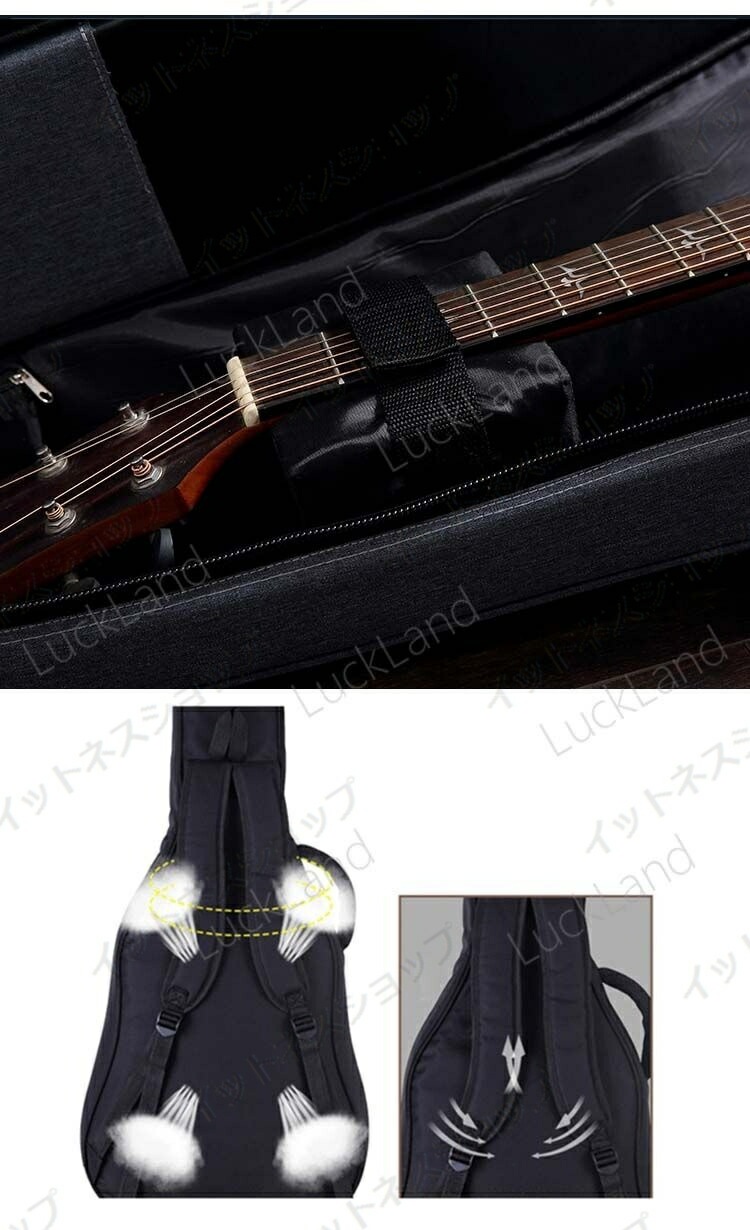 【本日限定激安格】ギフト ギターケース 防水 ギターバッグ クラシック ギグバッグ アコギ エレキ レディース メンズ シンプル ポケット付き 男女兼用 36 38/39 41インチ リュック型 手提